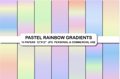 Pastel rainbow gradients digital papers Background papers