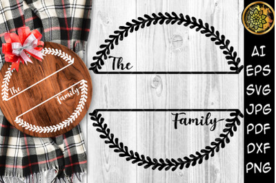 Family Name Wreath Monogram SVG Home Decor Design Clipart