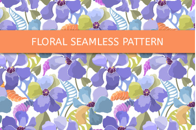 Vector floral pattern. Blue flowers.