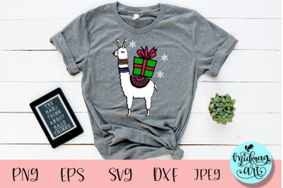 Christmas llama svg&2C; christmas svg