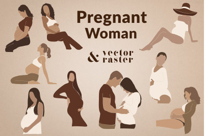 Abstract pregnancy, woman portrait