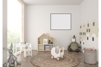 Interior scene artwork background frame mockup