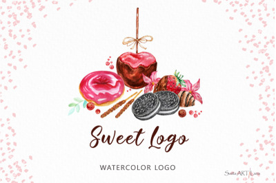 Premade Logo Cake Pops, Strawberry, Chocolate, Watercolor
