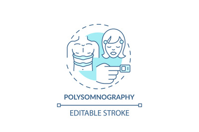 Polysomnography turquoise concept icon