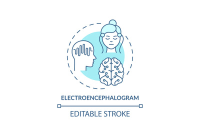 Electroencephalogram turquoise concept icon