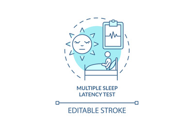 Multiple sleep latency test turquoise concept icon