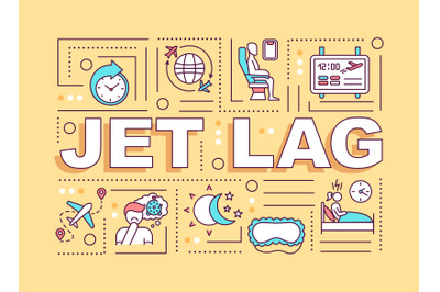 Jet lag word concepts banner