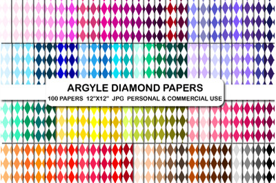 Argyle diamond digital papers pack