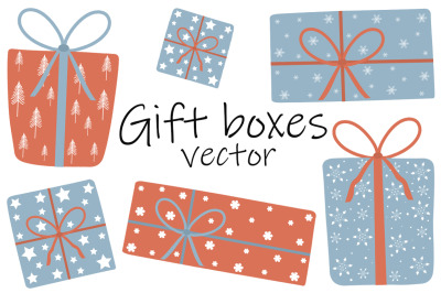 Gift boxes New year Christmas vector. Gift boxes SVG