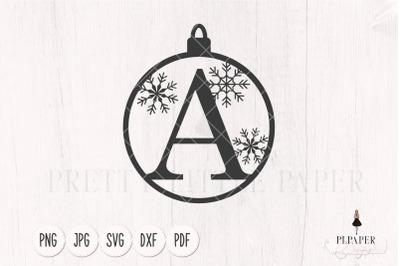 Christmas ornament svg, Christmas monogram svg, Letter A svg
