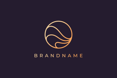 ocean water wave logo in a luxury style