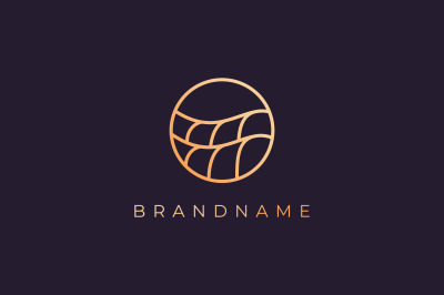 simple ocean wave logo with luxury style