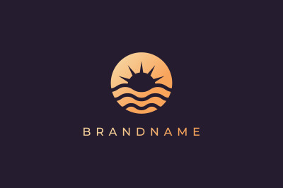 modern ocean wave logo with luxury style