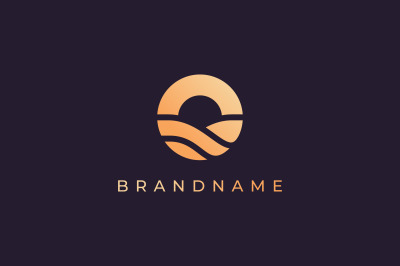 modern ocean wave logo with luxury style