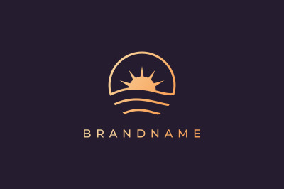 modern ocean wave logo with luxury style