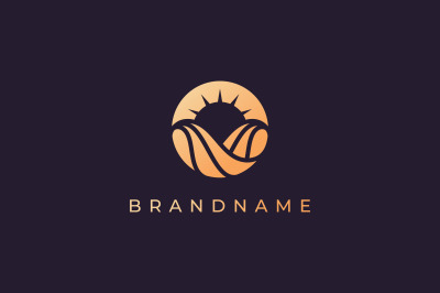 modern ocean wave logo with luxury style