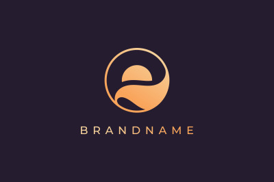 modern ocean wave logo with luxury style