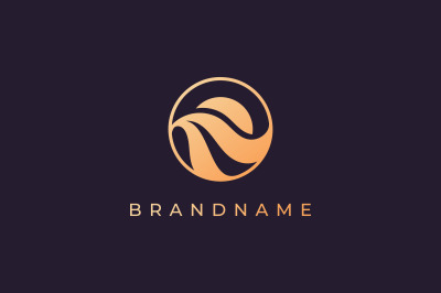 modern ocean wave logo with luxury style