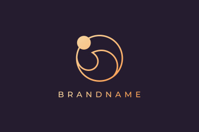 modern ocean wave logo with luxury style