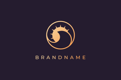 modern ocean wave logo with luxury style