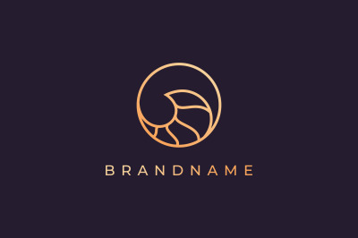 circle ocean wave logo in a luxury style