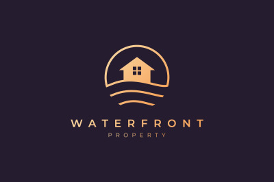 luxury waterfront real estate logo