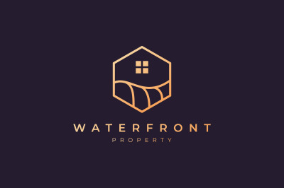 luxury waterfront property logo