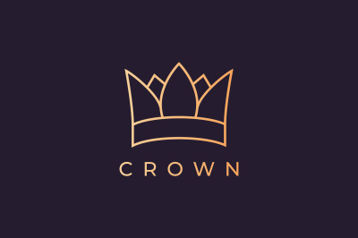 luxury crown logo with modern style