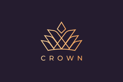 luxury crown logo with modern style