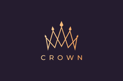 luxury crown logo with modern style