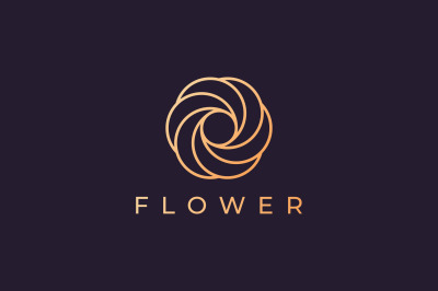 luxury flower logo in gold