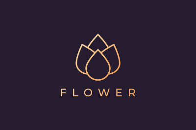 luxury flower logo in gold