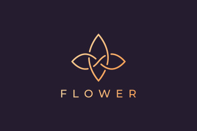 luxury flower logo in gold