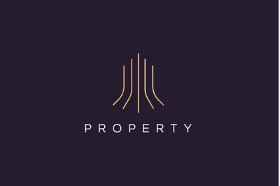 luxury property logo with modern style