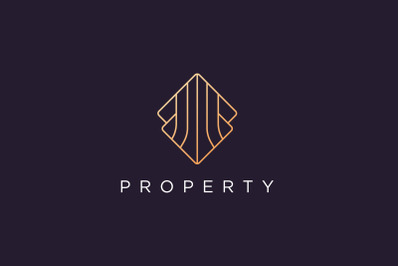 luxury property logo with modern style