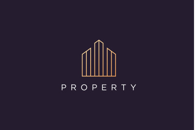 luxury property logo with modern style