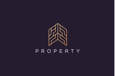 classy property logo with modern style