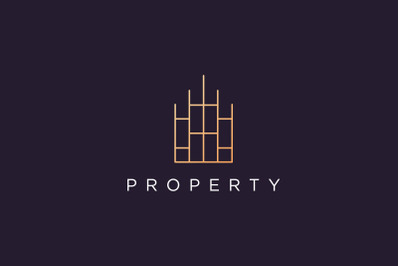 classy property logo with modern style