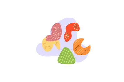 Colorful dried fruits and vegetables flat vector concept illustration