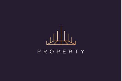 classy property logo with modern style