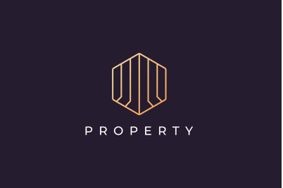 classy property logo with modern style