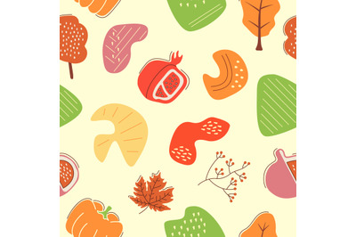 Autumn bounty abstract seamless pattern