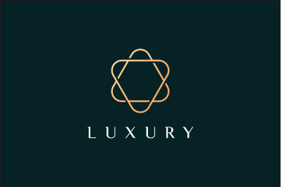 Abstract triangle logo in luxury style