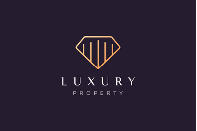 luxury diamond property logo concept