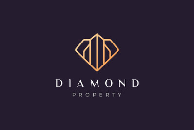 luxury diamond property logo concept