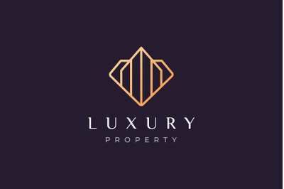 luxury diamond real estate logo concept