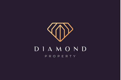 luxury diamond property logo concept