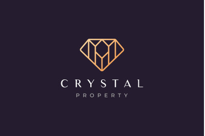 luxury diamond real estate logo concept