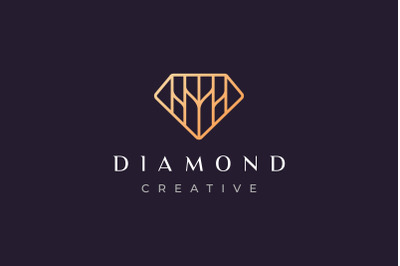 diamond logo concept with luxury style