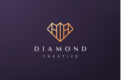 diamond logo concept with luxury style